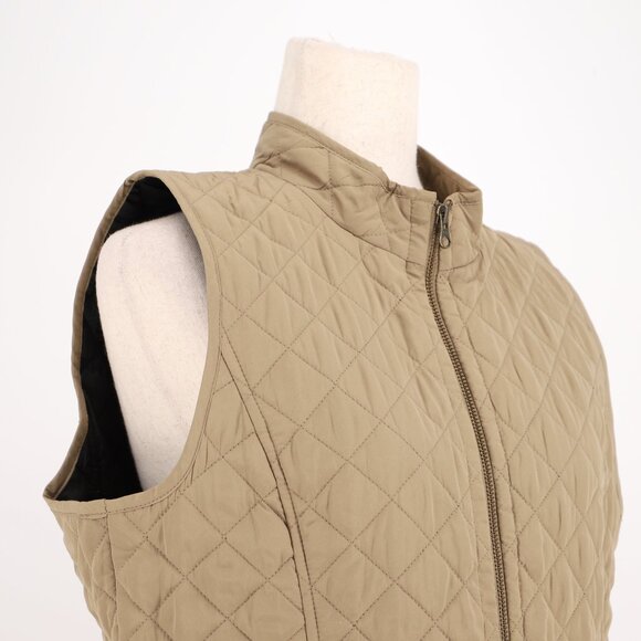J.JILL Heritage Quilted Vest Tan Brown Size M - Picture 3 of 7